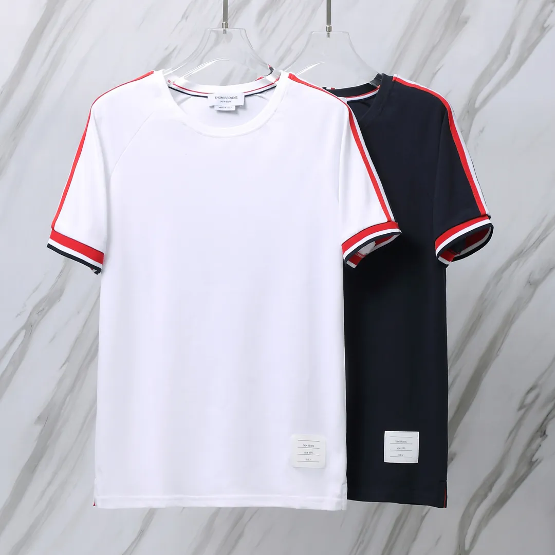 ：T 06（TB T ） THOM BROWNE TB 230 T Factory Quality Same Style + Authentic Size：0/1/2/3/4 ：White/Navy Blue